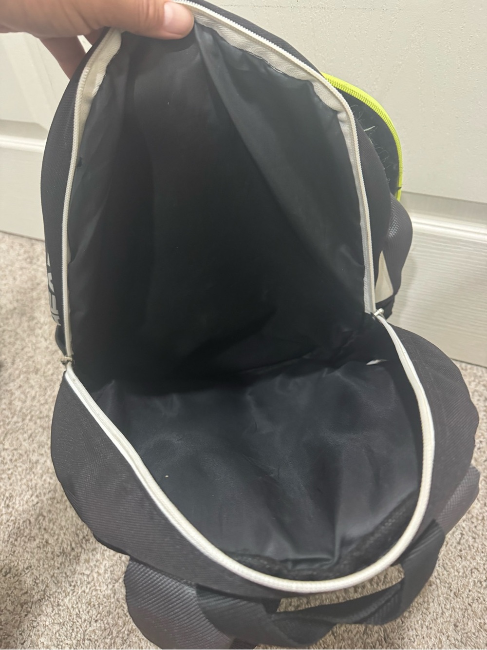 HEAD Tennis Backpack Black Gray Neon Yellow Racquet Sports School Travel - Picture 10 of 12